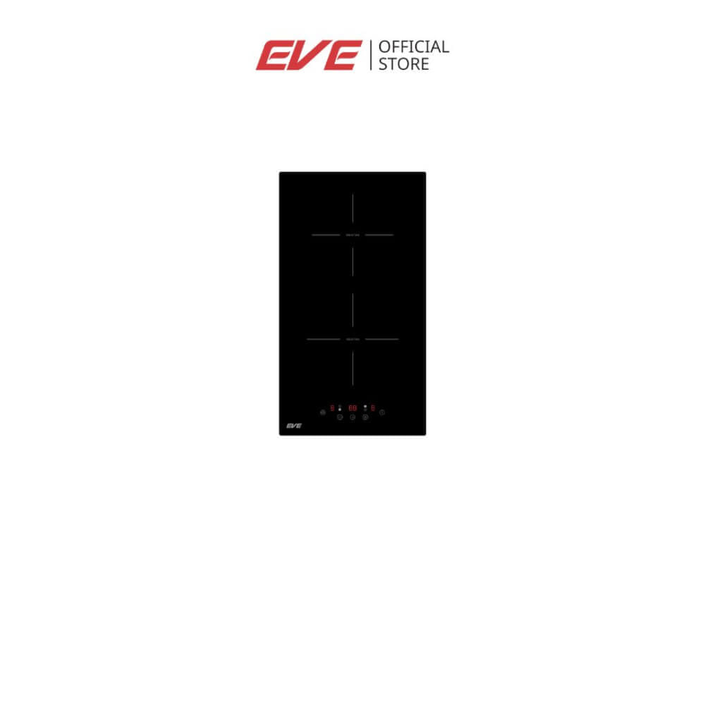 ชุดเซต เตาฝังแม่เหล็กไฟฟ้า 2 หัว+ เครื่องดูดควัน แบบฝังรางเลื่อน EVE รุ่น HB30-2IND294/TC + HS-BKT62C-60 ขนาด 60 ซม สีดำ _1